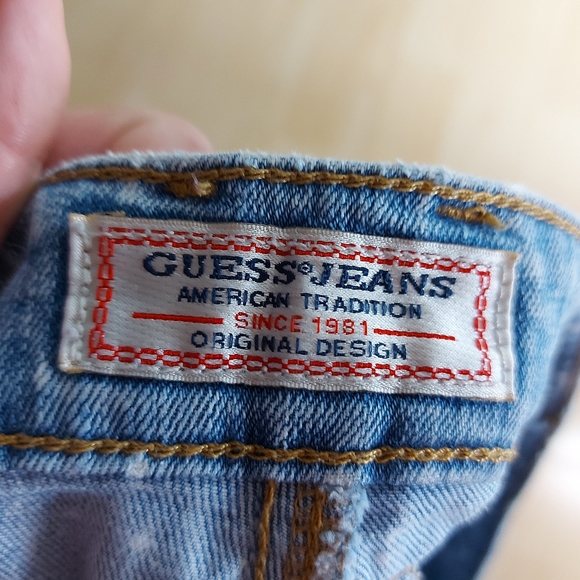 Guess Ripped Distressed Bleach Button Up Booty Shorts - Picture 10 of 12